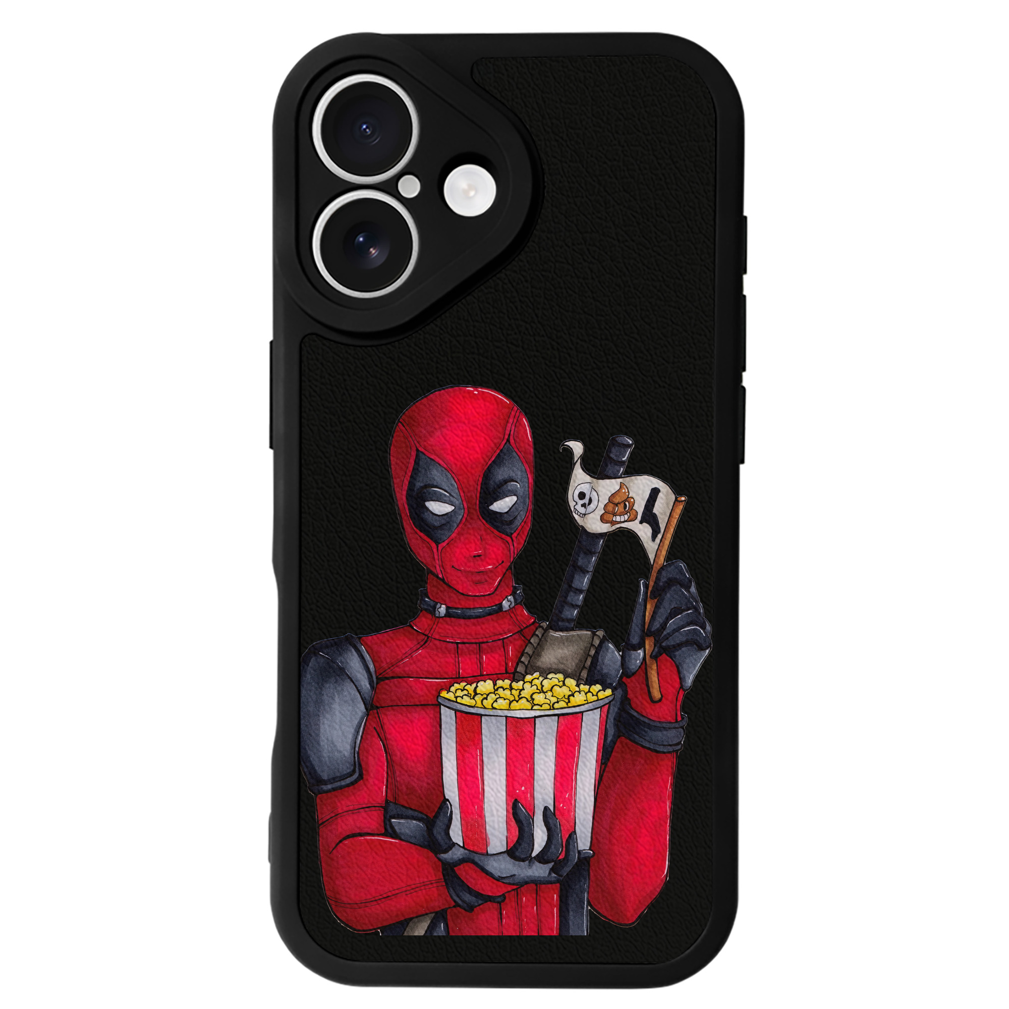 （画像用） Deadpool デッドプール 【iPhone 16シリーズ対応】シリコンスマホケース（レザー調） 材質：シリコン